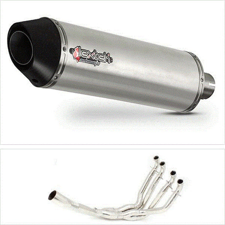 Lextek RP1 Gloss S/Steel Oval Exhaust System 400mm for Kawasaki ZX-10R Ninja (10-17)