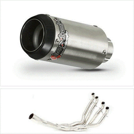 Lextek CP1 Matt S/Steel Carbon Tip Exhaust System 150mm for Kawasaki ZX-10R Ninja (10-17)