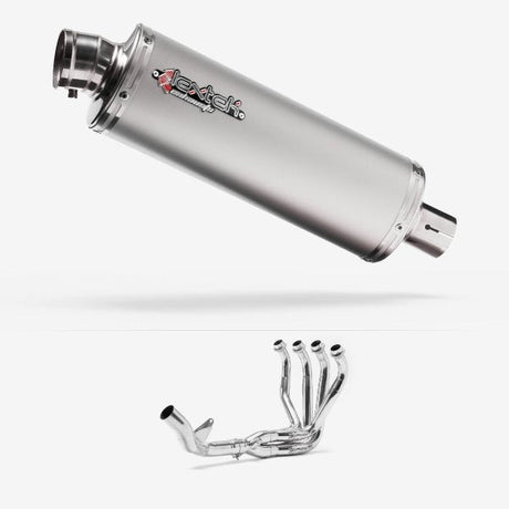 Lextek OP1 Matt S/Steel Exhaust System 350mm Single Sided for Kawasaki Z1000 (10-19)