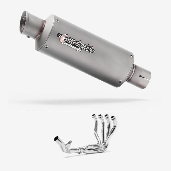 Lextek GP1 Matt S/Steel GP Stubby Exhaust System 240mm Single Sided for Kawasaki Z1000 (10-19)