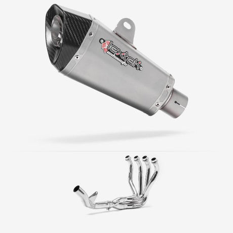 Lextek XP10 Matt S/Steel Exhaust System 210mm Single Sided for Kawasaki Z1000 (10-19)