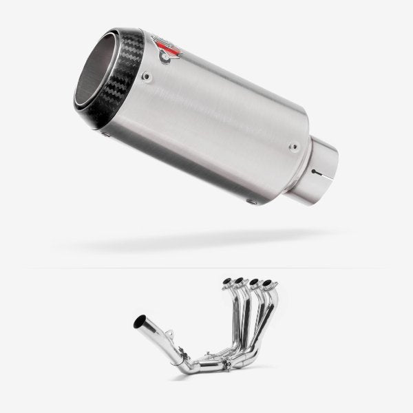 Lextek CP1 Matt S/Steel Carbon Tip Exhaust System 150mm for Yamaha YZF R6 (06-16)