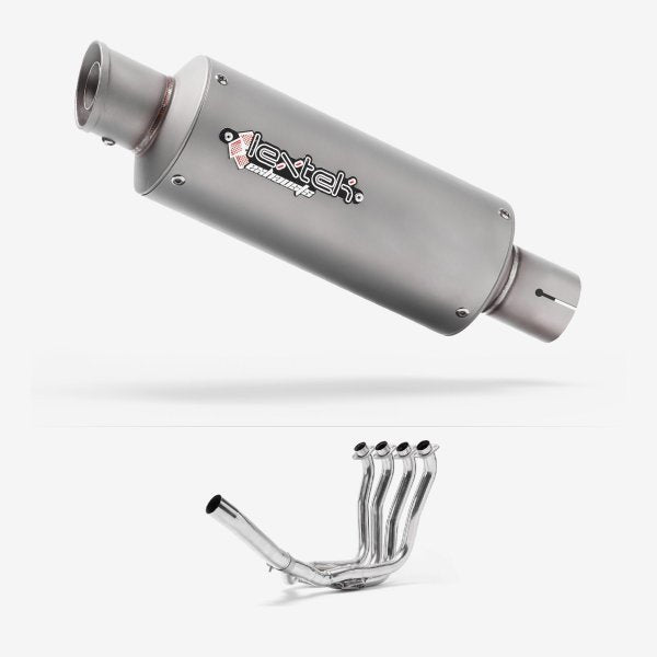 Lextek GP1 Matt S/Steel GP Stubby Exhaust System 240mm for Suzuki GSXR 1000 (01-06)