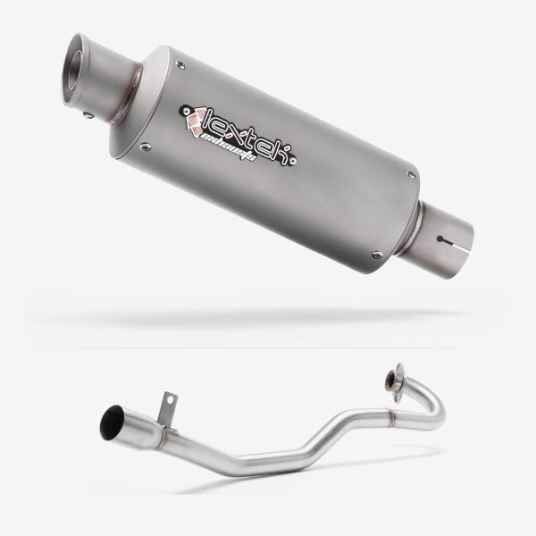 Lextek GP1 Matt S/Steel GP Stubby Exhaust System 240mm for Lexmoto Adrenaline (EFI) 125