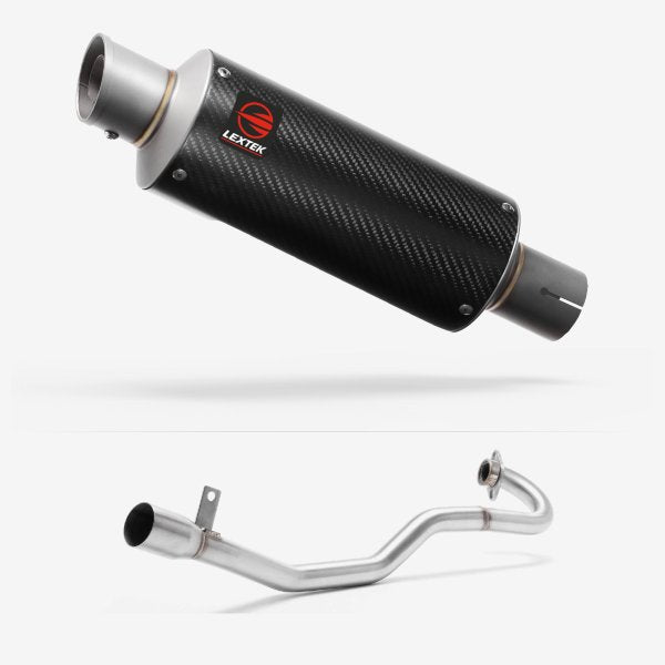 Lextek GP8C Carbon Fibre GP Stubby Exhaust System 240mm for Lexmoto Adrenaline (EFI) 125