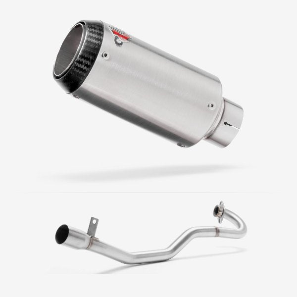 Lextek CP1 Matt S/Steel Carbon Tip Exhaust System 150mm for Lexmoto Adrenaline (EFI) 125