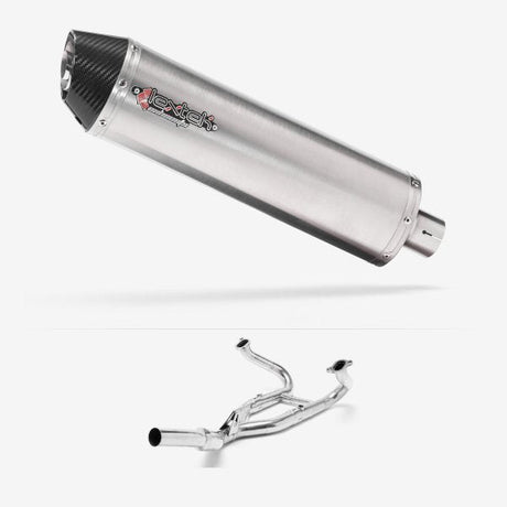 Lextek RP1 Gloss S/Steel Oval Exhaust System 400mm for BMW R 1200 GS (12-17)