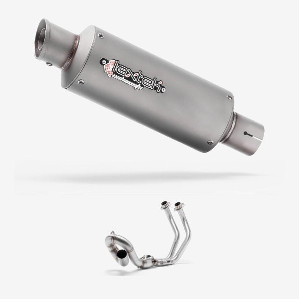 Lextek GP1 Matt S/Steel GP Stubby Exhaust System 240mm Low Level for Yamaha MT-07/XSR 700 (14-24)