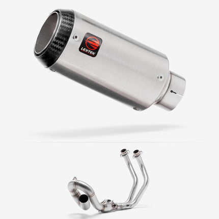 Lextek Matt Stainless Steel CP1 150mm Low Level Exhaust System for Yamaha MT-07 Tracer (16-24)