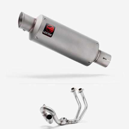 Lextek Matt Stainless Steel GP1 240mm Low Level Exhaust System for Yamaha MT-07 Tracer (16-24)