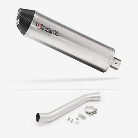 Lextek RP1 Gloss S/Steel Oval Exhaust 400mm with Link Pipes for Aprilia RSV 4 (09-14) Tuono (11-16)