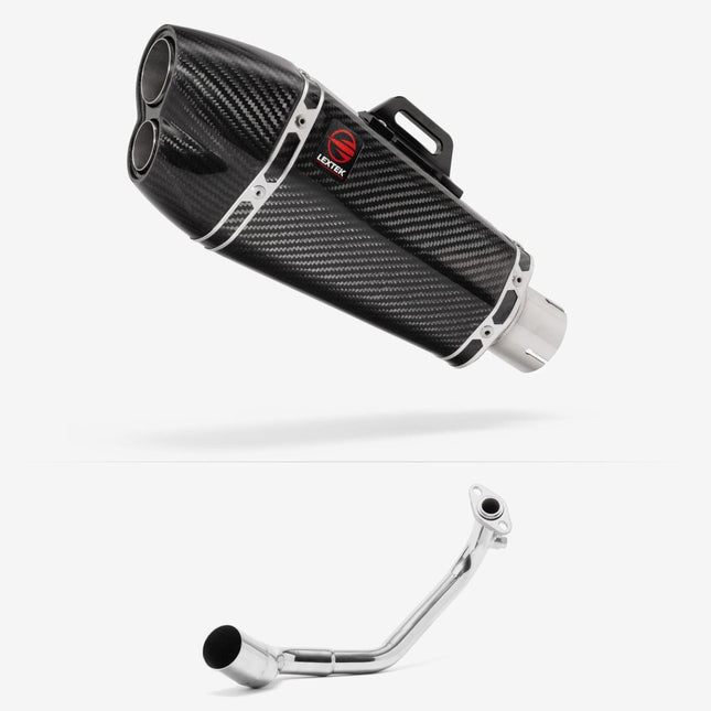 Lextek Carbon Fibre XP13C 210mm Exhaust System for Peugeot Speedfight 3 125 (09-16)