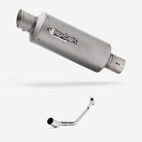 Lextek GP1 Matt S/Steel GP Stubby Exhaust System 240mm for Peugeot Speedfight 3 125 (09-16)