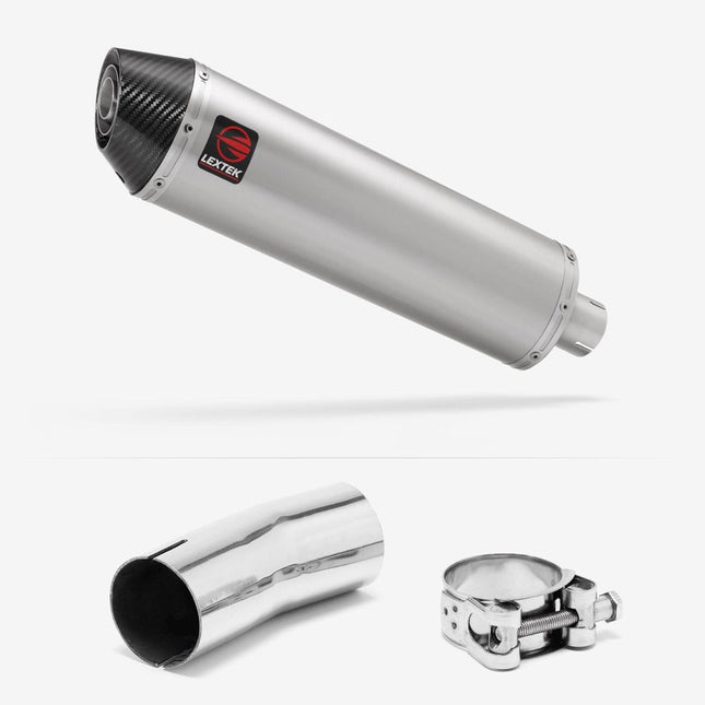 Lextek Brushed Stainless Steel RP1 400mm Exhaust with Link Pipe for Suzuki GSXR 1000 (12-22)