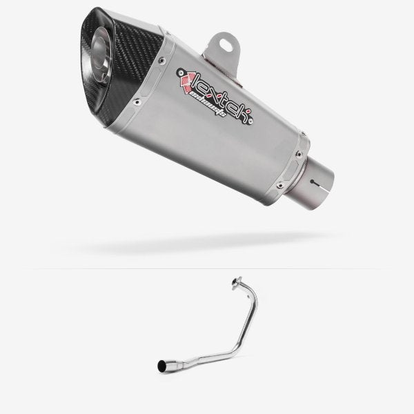 Lextek XP10 Matt S/Steel Exhaust System 210mm for Lexmoto Valiant 125