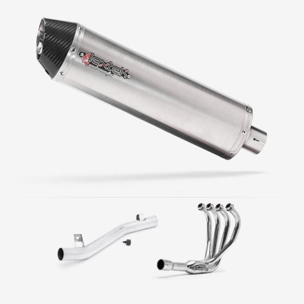 Lextek RP1 Gloss S/Steel Oval Exhaust System 400mm for Suzuki GSF 1200 Bandit (95-06)