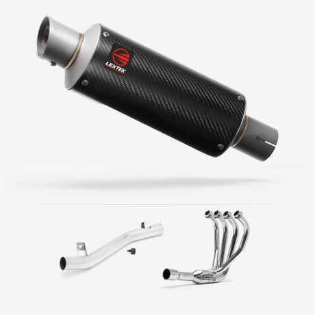 Lextek GP8C Carbon Fibre GP Stubby Exhaust System 240mm for Suzuki GSF 1200 Bandit (95-06)