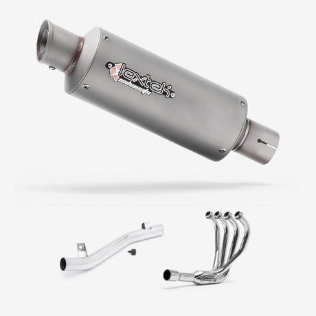 Lextek GP1 Matt S/Steel GP Stubby Exhaust System 240mm for Suzuki GSF 1200 Bandit (95-06)