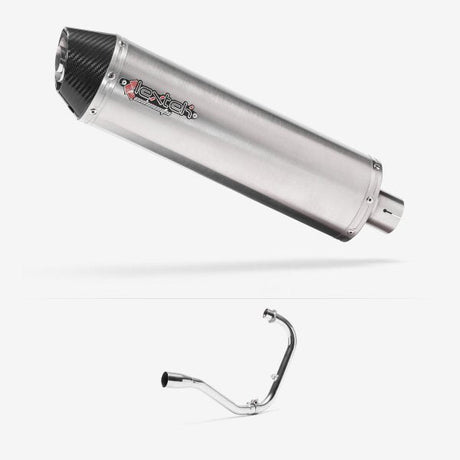Lextek RP1 Gloss S/Steel Oval Exhaust System 400mm for Lexmoto Michigan 125