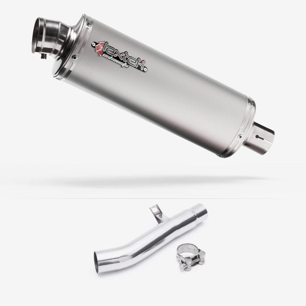 Lextek OP1 Matt S/Steel Exhaust 350mm with Link Pipe for Honda CBF 600 (04-07)