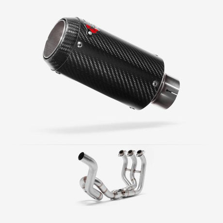 Lextek CP8C Full Carbon Exhaust System 150mm High Level for Yamaha MT-09 (13-20)