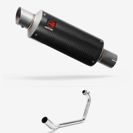 Lextek Carbon Fibre GP8C 240mm Exhaust System for Suzuki GSX-R 125 (17-24) GSX-S 125 (17-24)