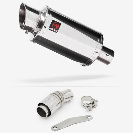 Lextek Stainless Steel YP4 Stubby Exhaust 200mm with Link Pipe for Kawasaki Versys-X 300 (17-18)