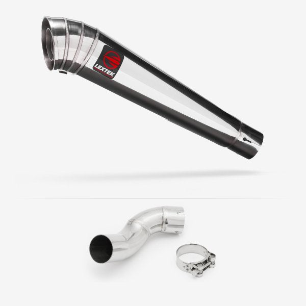 Lextek MP4 S/Steel Megaphone Exhaust System 300mm for Kawasaki Z900 (17-19)