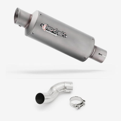 Lextek GP1 Matt S/Steel GP Stubby Exhaust 240mm with Link Pipe for Kawasaki Z900 (17-19)