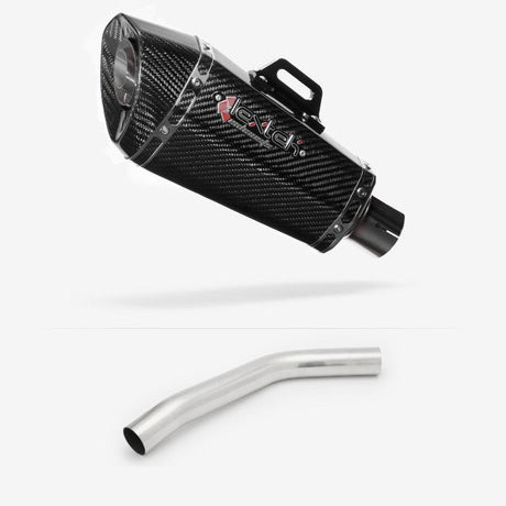 Lextek XP8C Carbon Fibre Exhaust 210mm with Link Pipe for Triumph Tiger 800 (10-19)