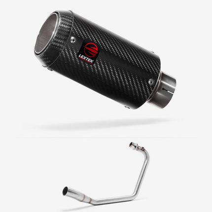 Lextek Carbon Fibre CP8C 150mm Exhaust System for Kiden Aries, Pisces, Aquarius and Lexmoto Oregon,