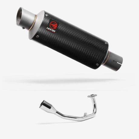 Lextek Stainless Steel GP8C Carbon Fibre GP Stubby Exhaust System 240mm