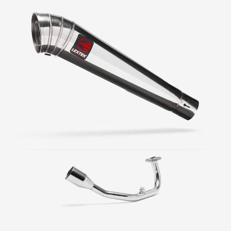 Lextek Stainless Steel MP4 S/Steel Megaphone Exhaust System 300mm for Lexmoto Diablo 125 / SRT125
