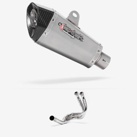 Lextek XP10 Matt S/Steel Exhaust System 210mm for Kawasaki ER6, Ninja 650, Z650, Versys 650