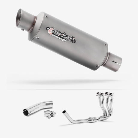 Lextek GP1 Matt S/Steel GP Stubby Exhaust System 240mm for Suzuki GSXR 600/750 (11>)