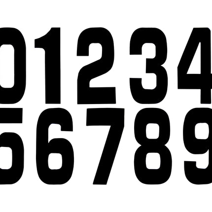 Race Numbers - 0 1 2 3 4 5 6 7 8 9 - Black, 25 Of Each Number / 15cm 6 / Pack Of 250