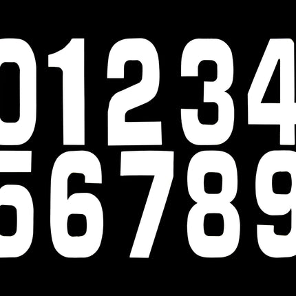 Race Numbers - 0 1 2 3 4 5 6 7 8 9 - White, 10 Of Each Number / 15cm 6 / Pack Of 100