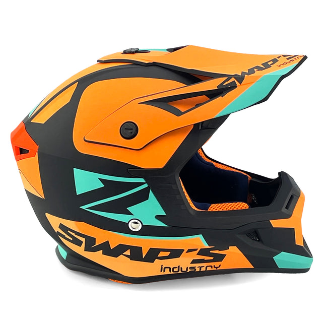 MX Helmet Xl 62 Black/orange, Swap's S818 Full Face CSW7G5105, !! Acu Gold Approved !!