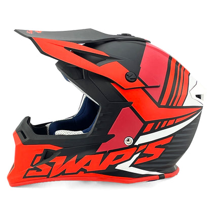 MX Helmet Xl 62 Black/red 21, Swap's S818 Full Face CSW2F8105, !! Acu Gold Approved !!