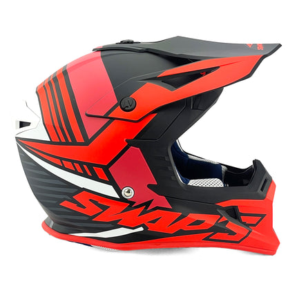 MX Helmet Xl 62 Black/red 21, Swap's S818 Full Face CSW2F8105, !! Acu Gold Approved !!