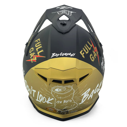 Motocross Helmet Swaps S818 - Matt Black Gold Full Gaz - Size M 57cm - 58cm