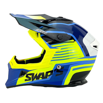 Motocross Helmet Swaps S818 - Shiny Fluo Yellow - Size Xl 61cm - 62cm