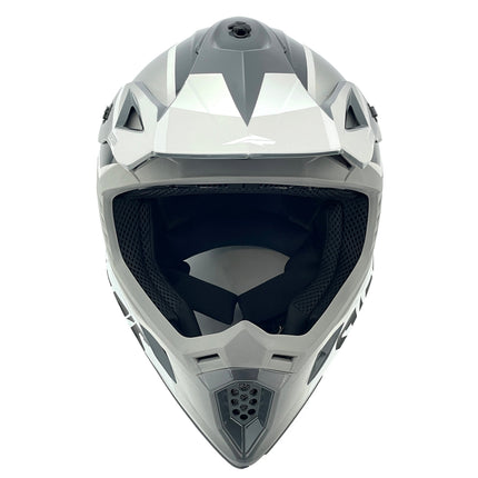 Motocross Helmet Swaps S818 - Shiny Grey White - Size Xs 53cm - 54cm
