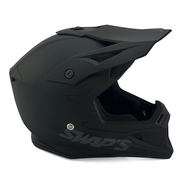 Motocross Helmet Swaps S818 - Matt Black - Size Xl 61cm - 62cm