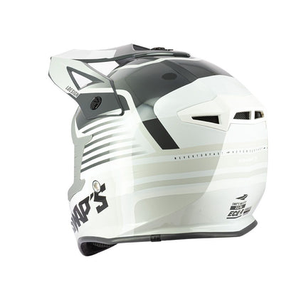 Motocross Helmet Swaps S818 - Shiny Grey White - Size Xs 53cm - 54cm