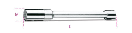 1/2 Square Drive Spark Plug Socket Bi-Hex Long Series 16mm - Beta Tools 956L 16