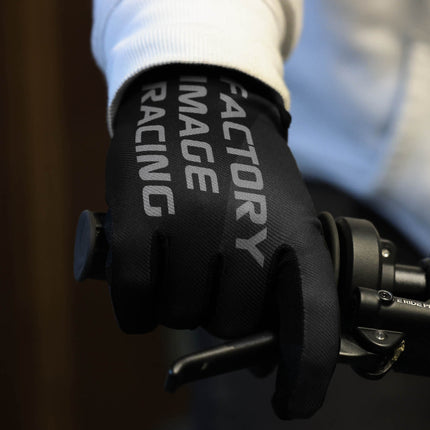 FIR Adult MX Gloves - S - Black Minimal Text