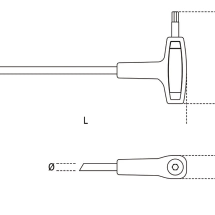 Offset Hexagon Key Wrench with High Torque Handle 2mm - Beta Tools 96T 2