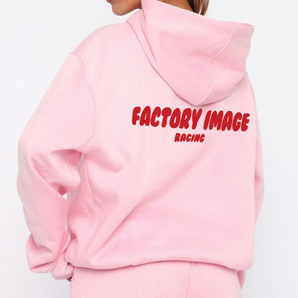 Bubble Text Pink Unisex Hoodie - M