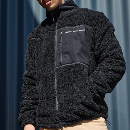 Sherpa Fleece Jacket Black Small, Fleece Lined, Front Pocket